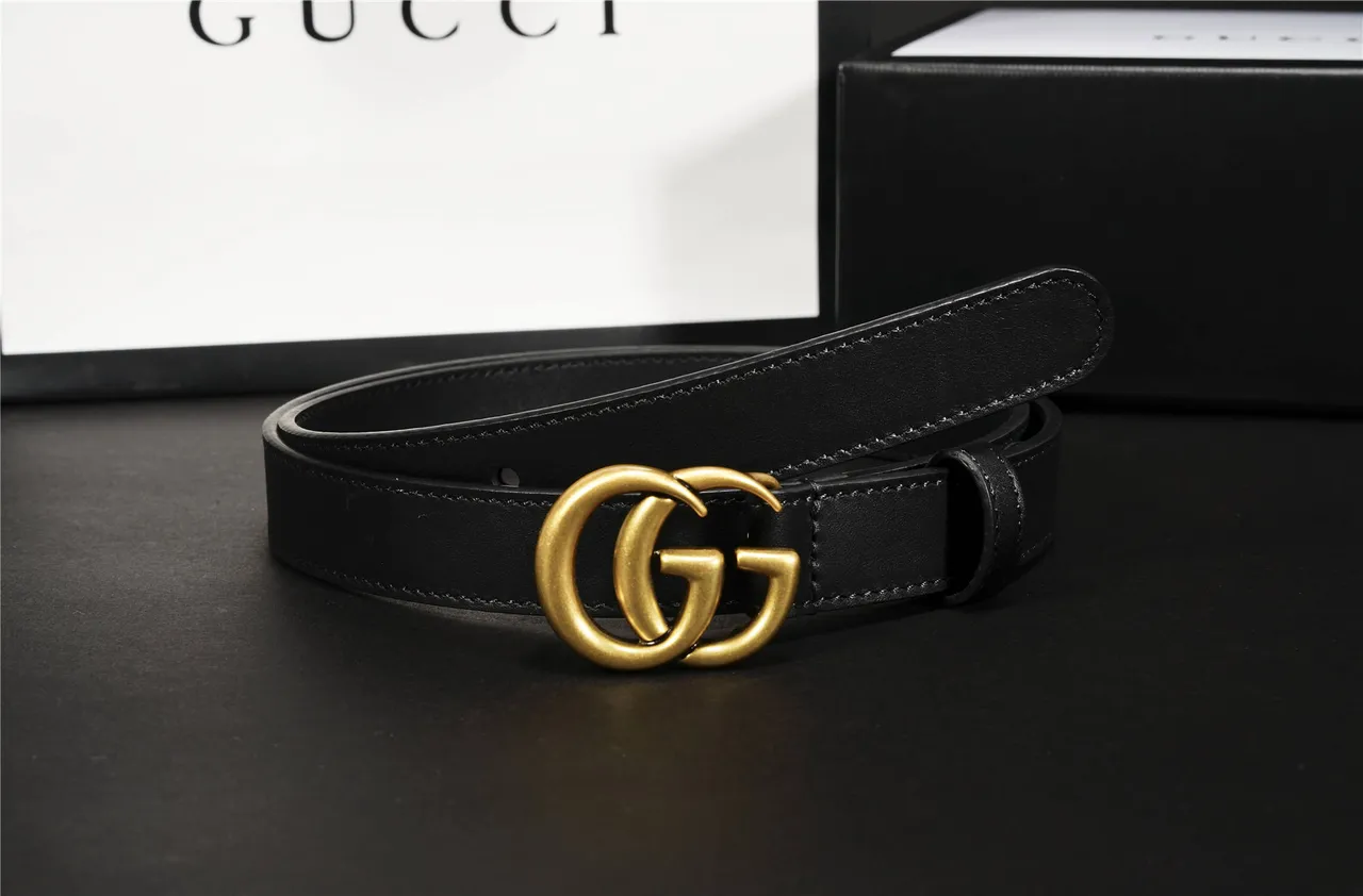 Gucci GG Marmont Black Leather Belt 8
