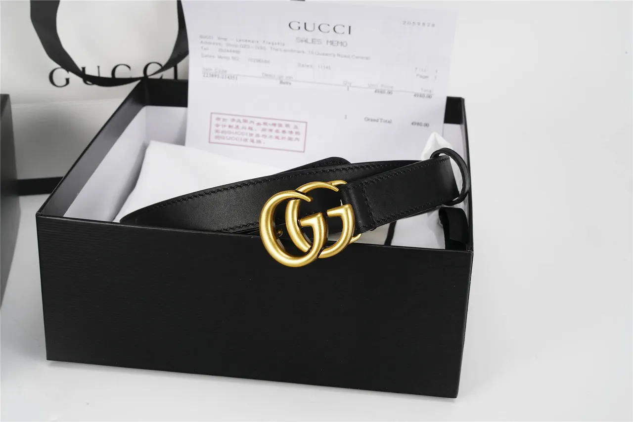 Gucci GG Marmont Black Leather Belt 13