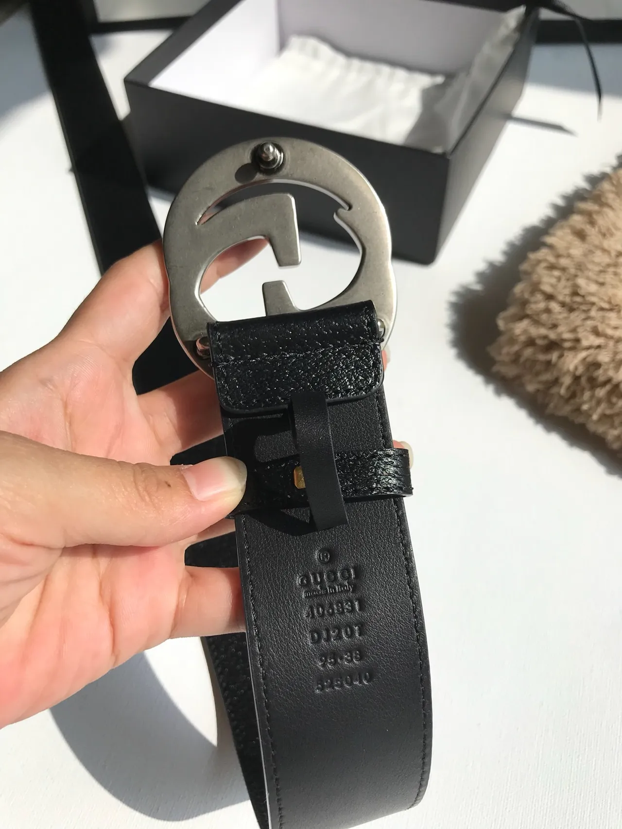 Gucci GG Marmont Ceinture en cuir noir 4