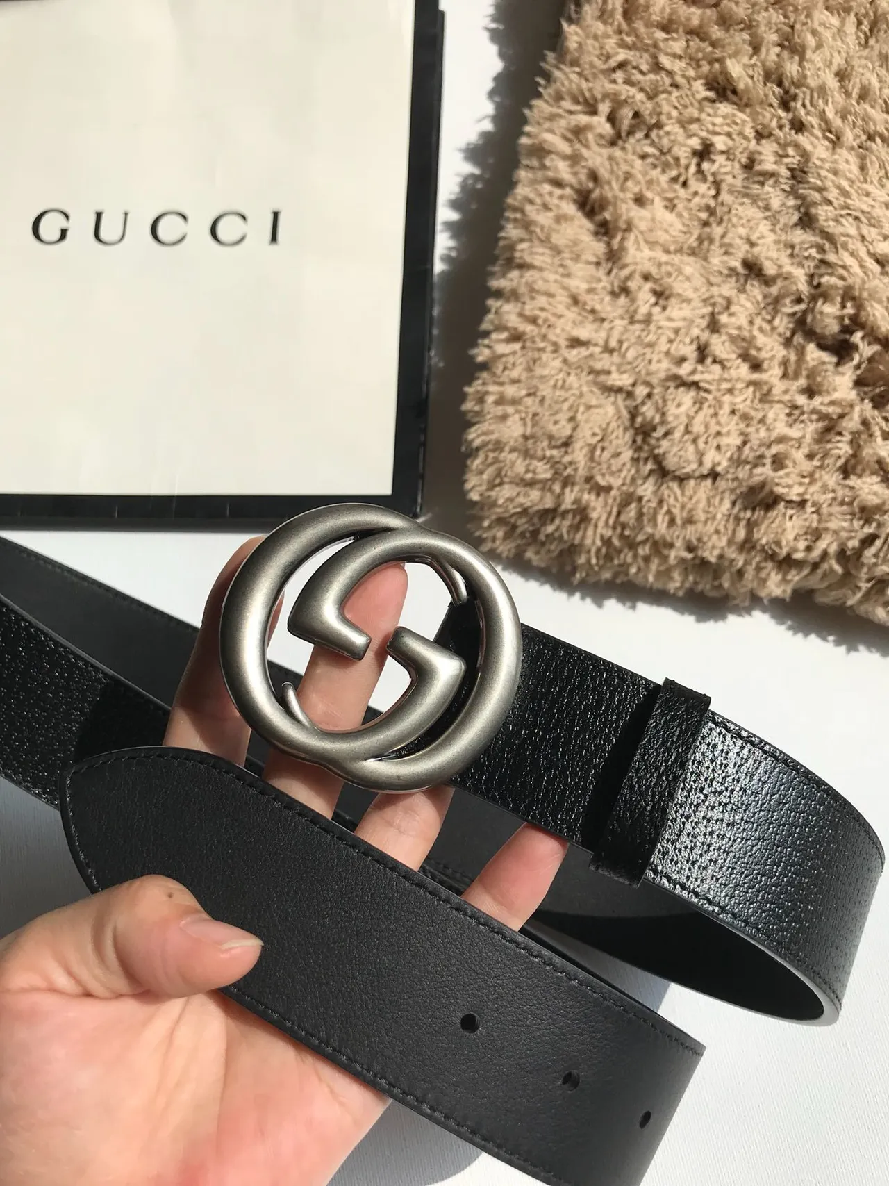 Gucci GG Marmont Ceinture en cuir noir 5