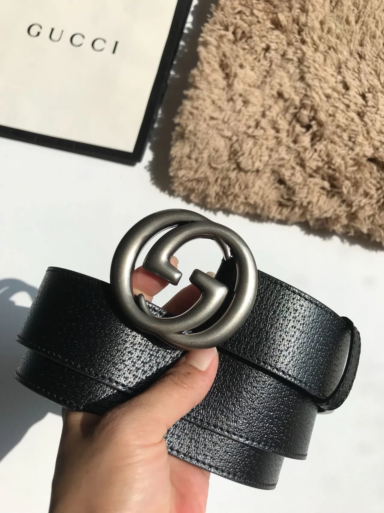 Gucci GG Marmont Ceinture en cuir noir 6