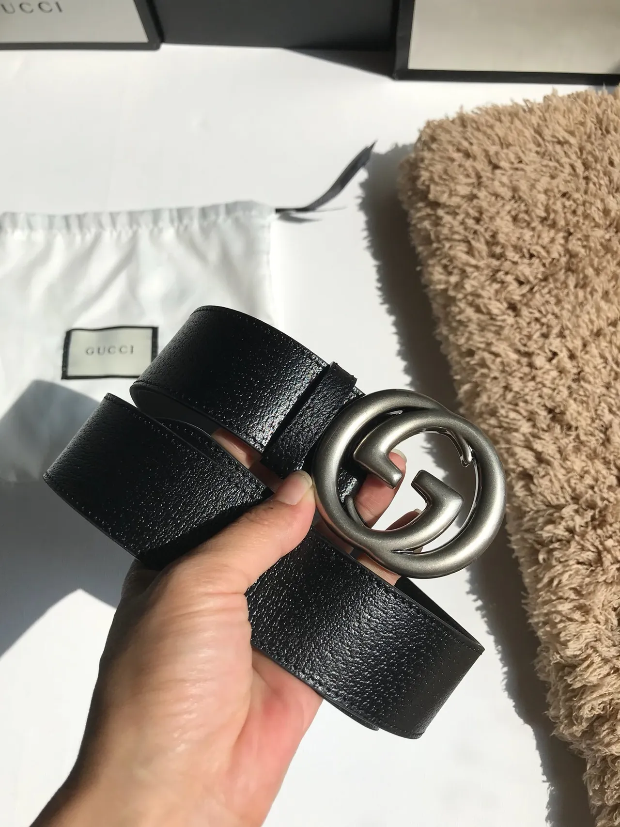 Gucci GG Marmont Ceinture en cuir noir 8