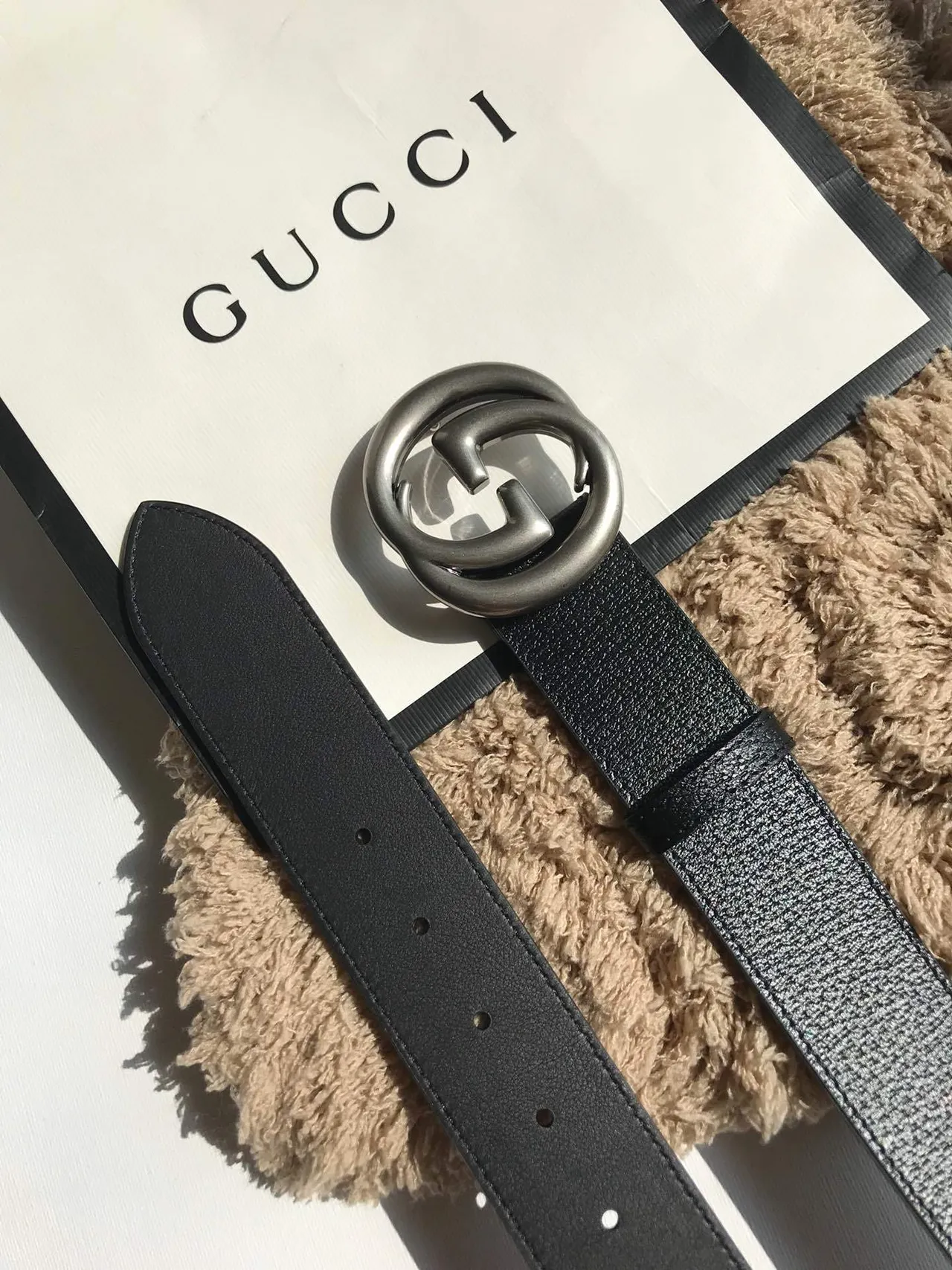 Gucci GG Marmont Ceinture en cuir noir 9