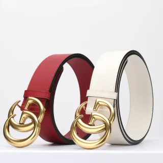 Gucci GG Marmont 双G扣头皮革腰带