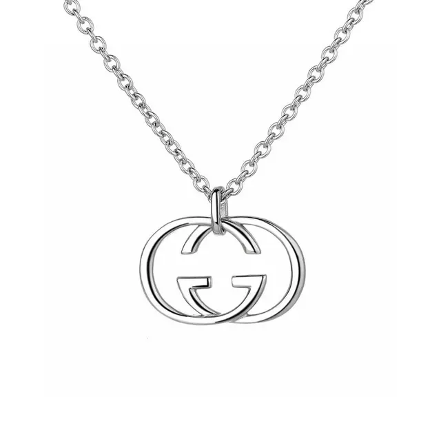 Gucci GG Marmont Interlocking Double G Collier argenté 2