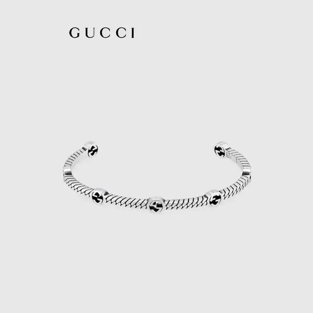 Gucci GG Marmont Interlocking G Braided Cuff Bracelet 2