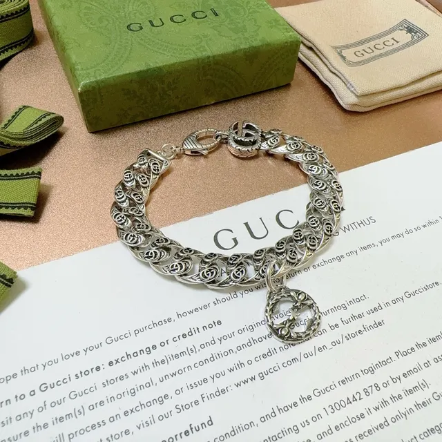 Gucci GG Marmont Interlocking G Floral Charm Bracelet 6