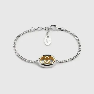 Gucci GG Marmont Oval Double-G سوار فضة وذهب ثنائي اللون