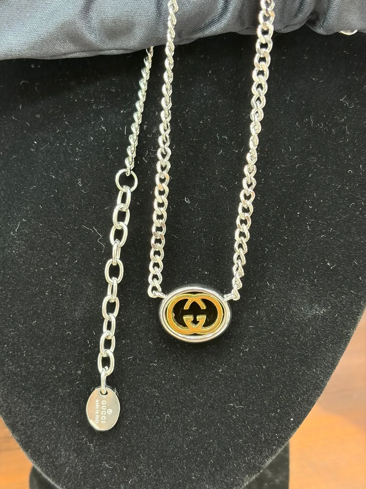 Gucci GG Marmont Oval Double-G Two-Tone Silver and Gold Bracelet 6