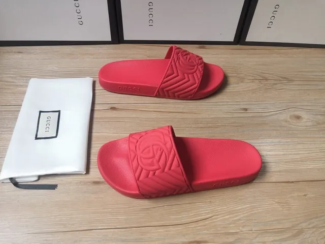 Gucci GG Marmont Quilted Interlocking G Red Slippers 8