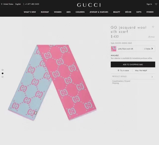 Écharpe en cachemire Gucci GG Monogram double face 2