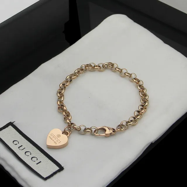 Gucci Pendentif Cœur Bracelet Chaîne Or Argent 2