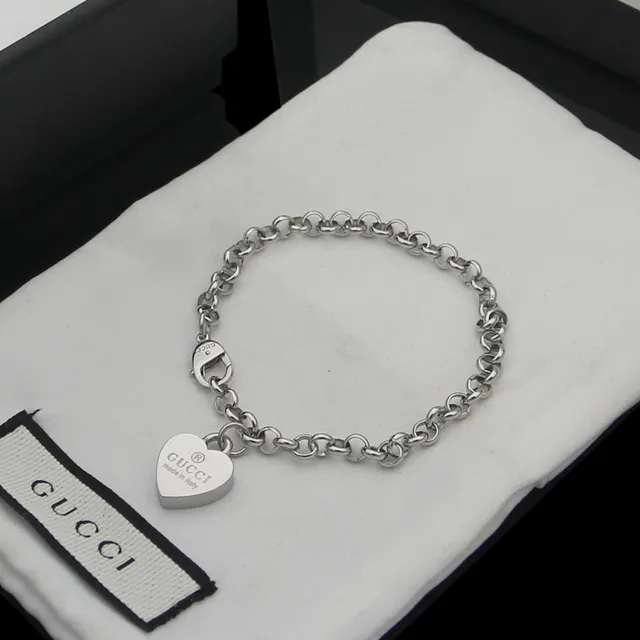 Gucci Pendentif Cœur Bracelet Chaîne Or Argent 4