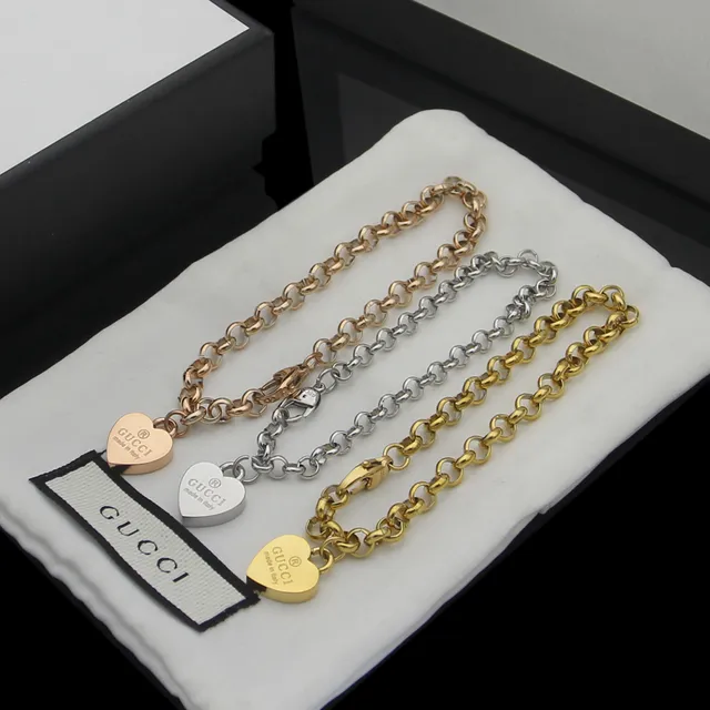 Gucci Pendentif Cœur Bracelet Chaîne Or Argent 5