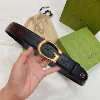 Gucci Horsebit 1955 Preto Dourado Embossado GG Monograma Fivela em Forma de G de Couro