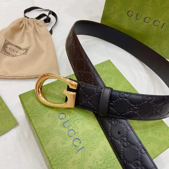 Gucci Horsebit 1955 কালো সোনালি উৎকীর্ণ GG মনোগ্রাম G-আকৃতির বকেল লেদার বেল্ট 8