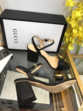 Gucci Horsebit 1955 Black Leather Gold Buckle Gladiator Sandals 3