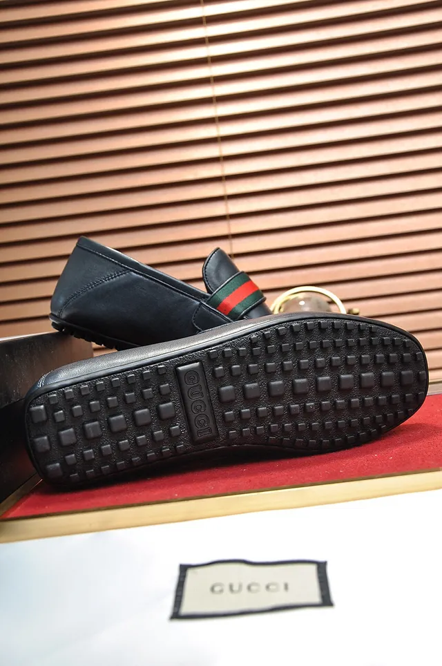 Gucci Horsebit 1955 Mocassim de Couro Preto com Tira de Tecido 4