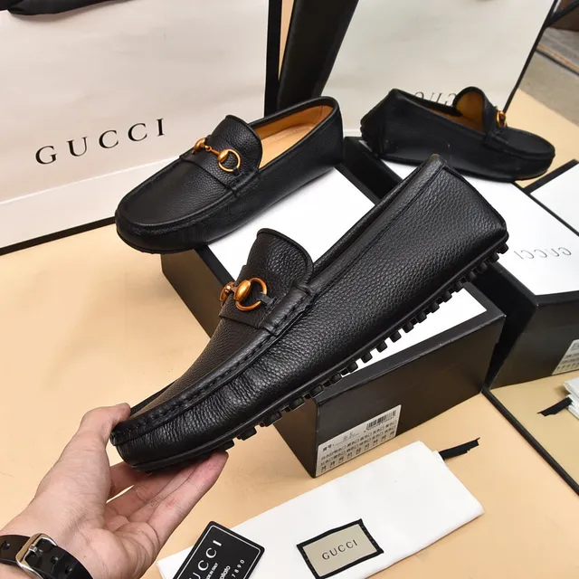 Gucci Horsebit 1955 Black Pebbled Leather Horsebit Loafers 7