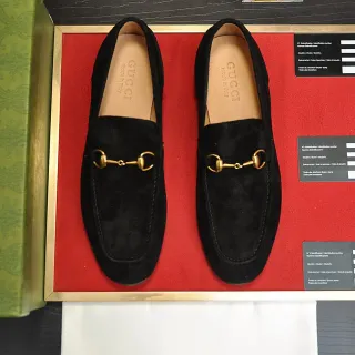 Gucci Horsebit 1955 黑色麂皮乐福鞋