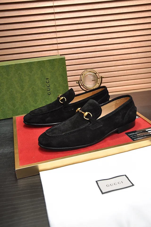 Gucci Horsebit 1955 Black Suede Loafers 8