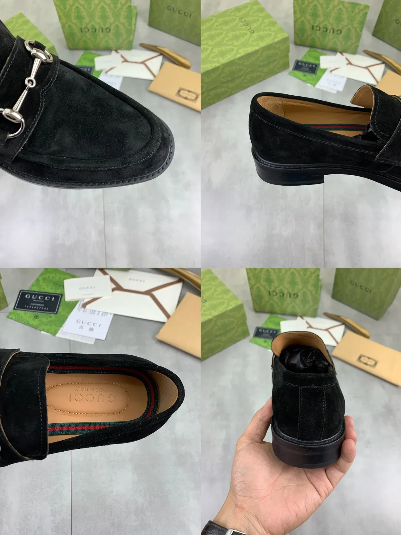 Gucci Horsebit 1955 Black Suede Loafers 2