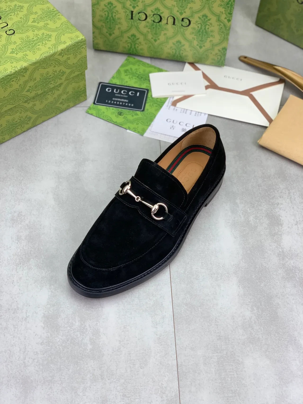 Gucci Horsebit 1955 Black Suede Loafers 4