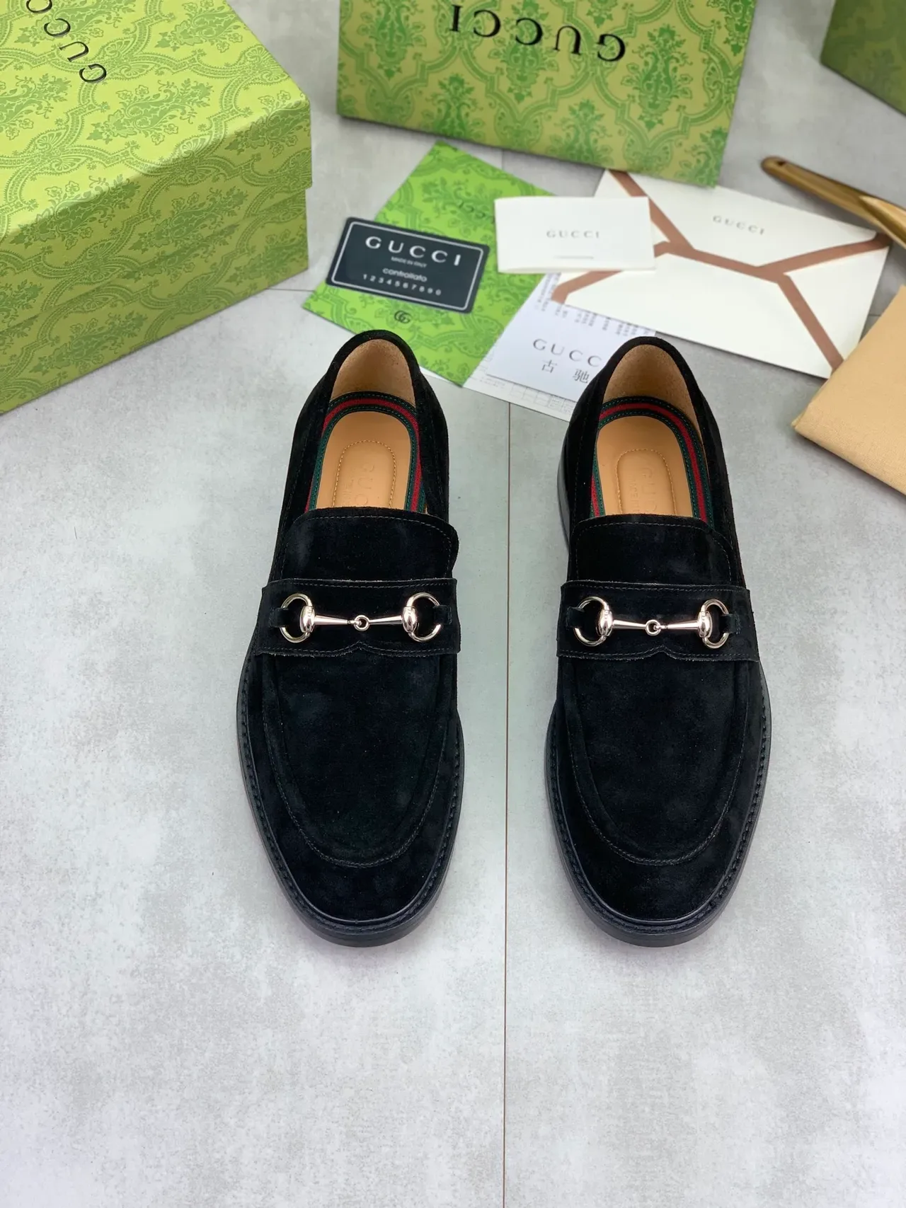Gucci Horsebit 1955 Black Suede Loafers 5
