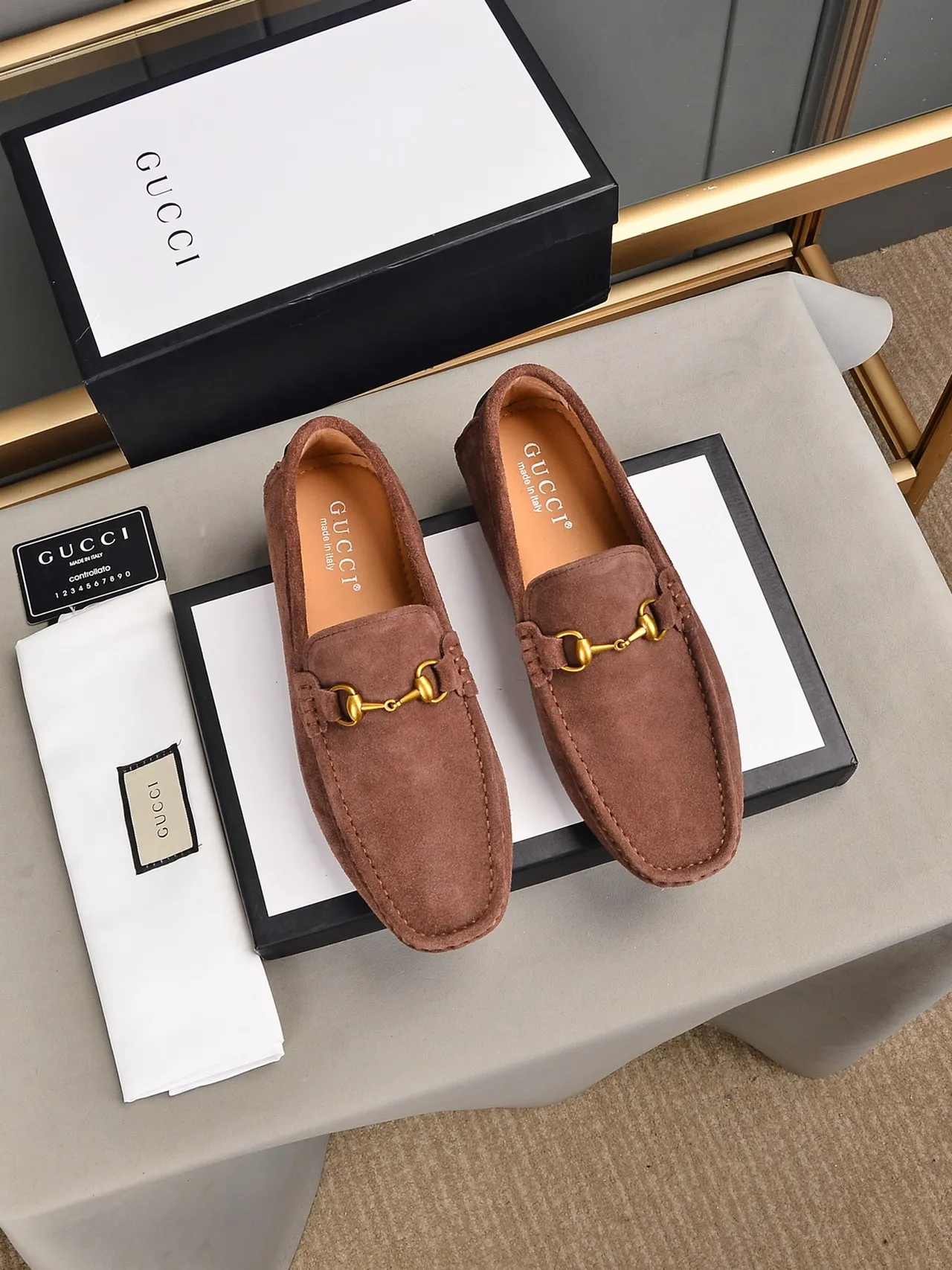 Gucci Horsebit 1955 Brown Suede Loafer 3