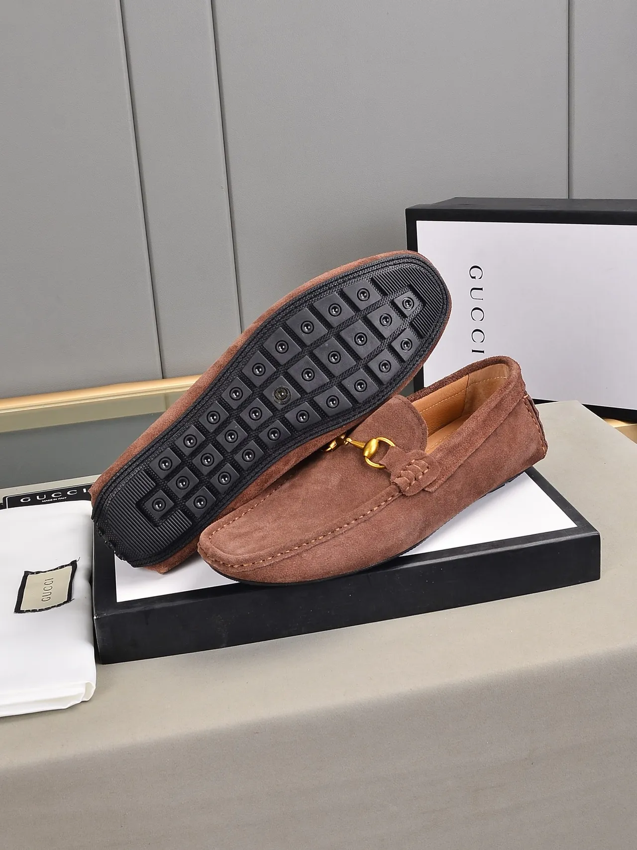 Gucci Horsebit 1955 Brown Suede Loafer 4