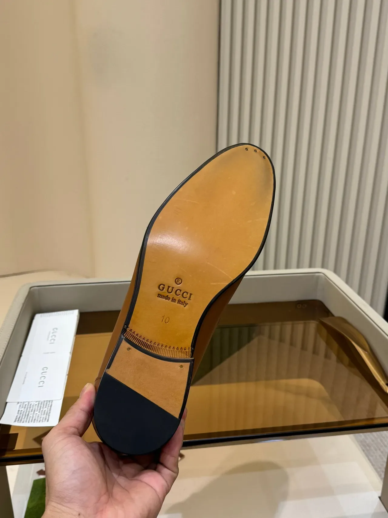 Gucci Horsebit 1955 Tan and Black Leather Loafers 2