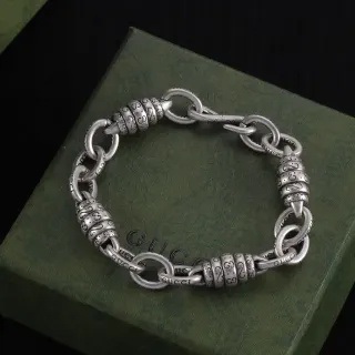 Gucci Link to Love سوار فضي Antiqued سلاسل كثيفة