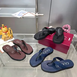 Gucci Logo Sandalias de Dedo Negras Plataforma Suela Tejida