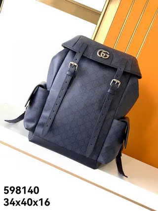 Gucci Off-The-Grid Navy Monogram Flap-Top sac à dos casual 2