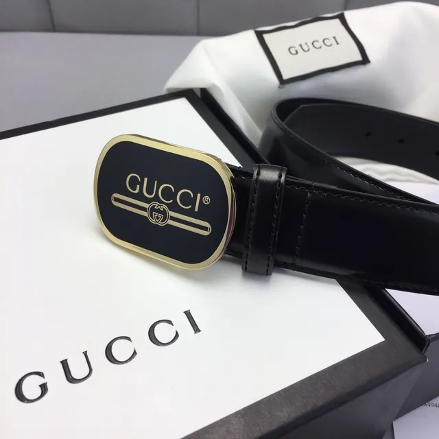 Gucci Ophidia حزام جلد नاعم مع مشبك بيضاوي أسود وذهبي 3