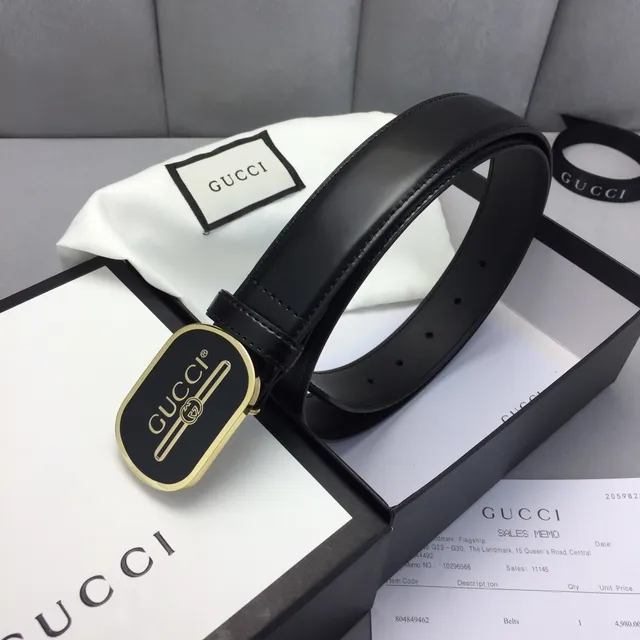 Gucci Ophidia حزام جلد नاعم مع مشبك بيضاوي أسود وذهبي 4