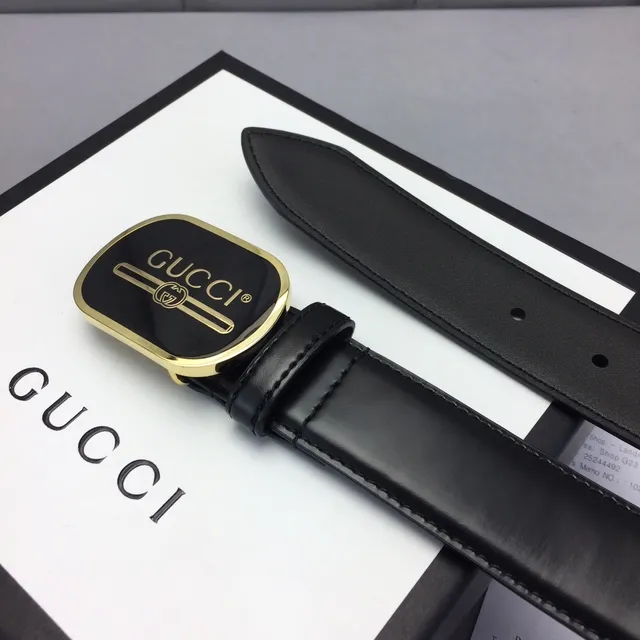 Gucci Ophidia حزام جلد नاعم مع مشبك بيضاوي أسود وذهبي 8