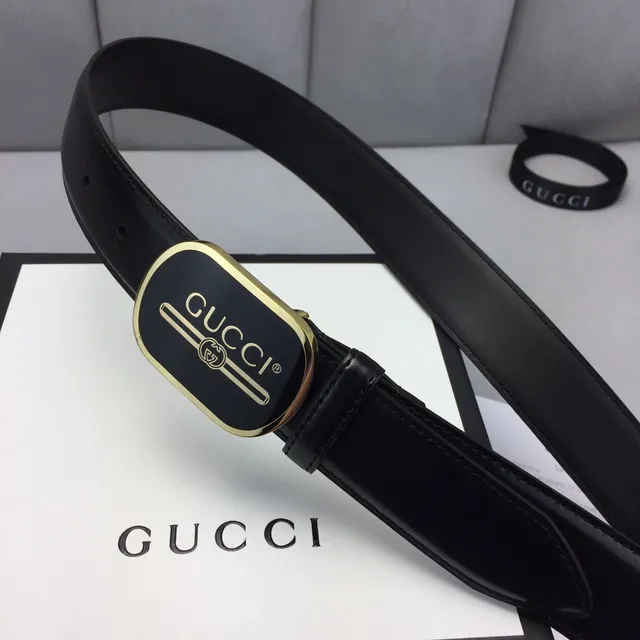 Gucci Ophidia حزام جلد नاعم مع مشبك بيضاوي أسود وذهبي 9