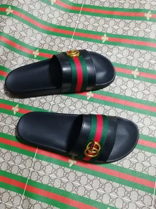 Gucci Ophidia Black Web Stripe Slide Slippers 6