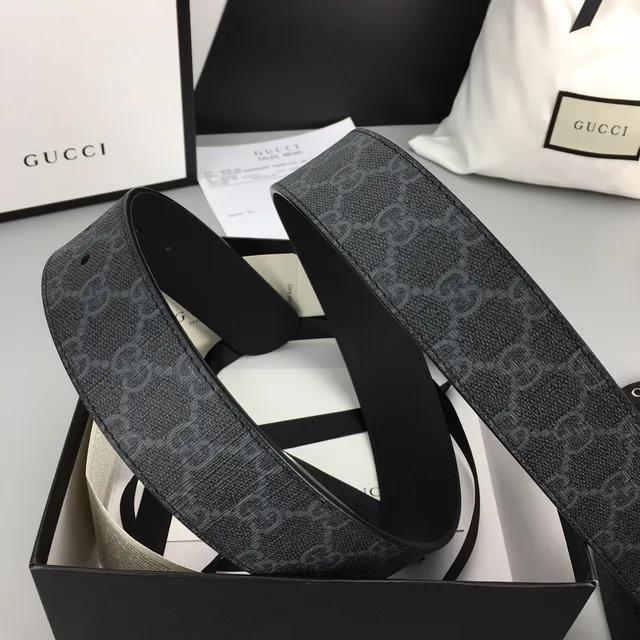 Gucci Ophidia GG Monogram Canvas Interlocking G Buckle Leather Belt 7