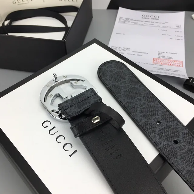 Gucci Ophidia GG Monogram Canvas Interlocking G Buckle Leather Belt 8