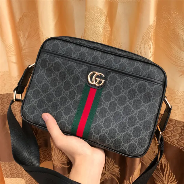 Gucci Ophidia GG Monogram 帆布 红绿 Web 信使包 5