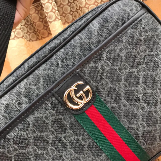 Gucci Ophidia GG Monogram 帆布 红绿 Web 信使包 6