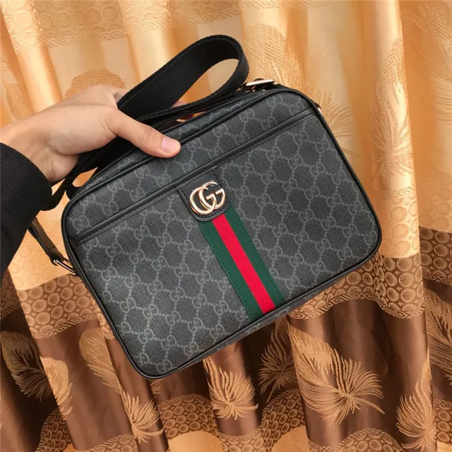 Gucci Ophidia GG Monogram 帆布 红绿 Web 信使包 7