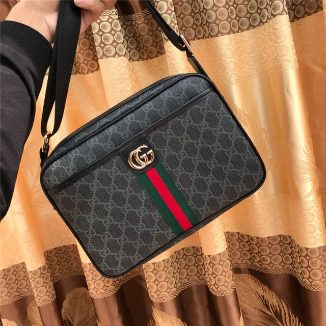 Gucci Ophidia GG Monogram 帆布 红绿 Web 信使包 8