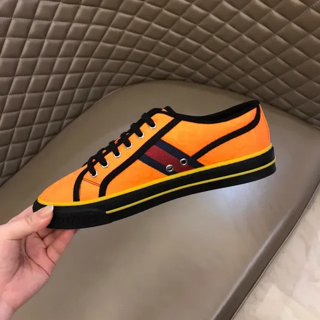 Gucci Orange Yellow Monogrammed Canvas Upper Red-Green Web Stripe Lifestyle Sneakers 3