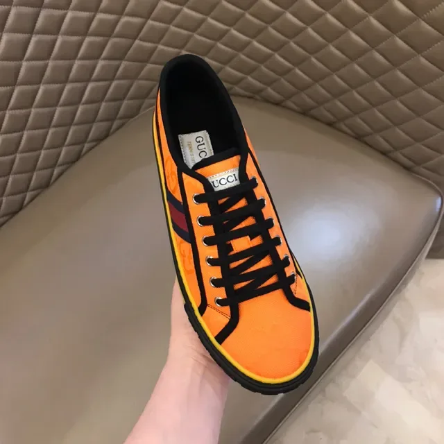 Gucci Orange Yellow Monogrammed Canvas Upper Red-Green Web Stripe Lifestyle Sneakers 4