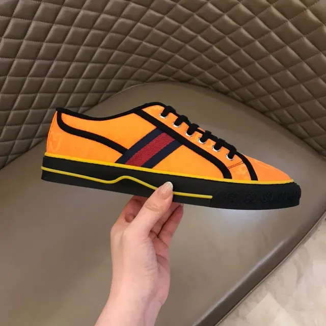Gucci Orange Yellow Monogrammed Canvas Upper Red-Green Web Stripe Lifestyle Sneakers 5