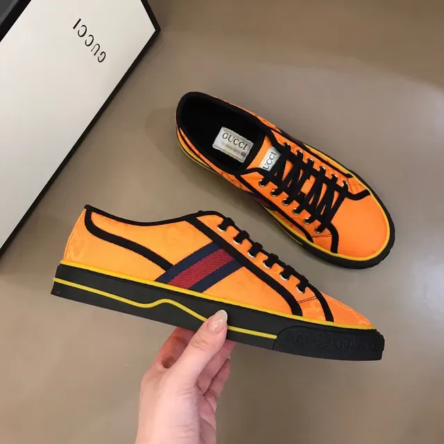 Gucci Orange Yellow Monogrammed Canvas Upper Red-Green Web Stripe Lifestyle Sneakers 6