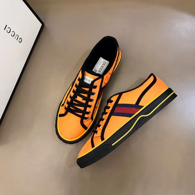 Gucci Orange Yellow Monogrammed Canvas Upper Red-Green Web Stripe Lifestyle Sneakers 7